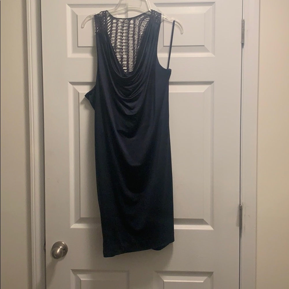 bebe navy mini dress- size large. Gently used.